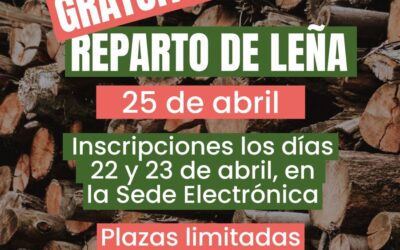 Nuevo reparto gratuito de leña sábado, 25 de abril